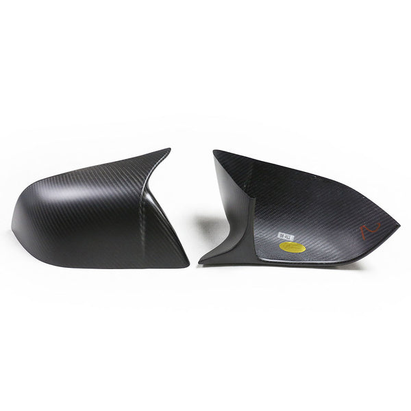 Model 3 CF Horn Shape Side Mirror Cap Slip-On