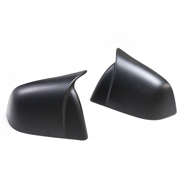 Model Y CF Horn Shape Side Mirror Cap Slip-On