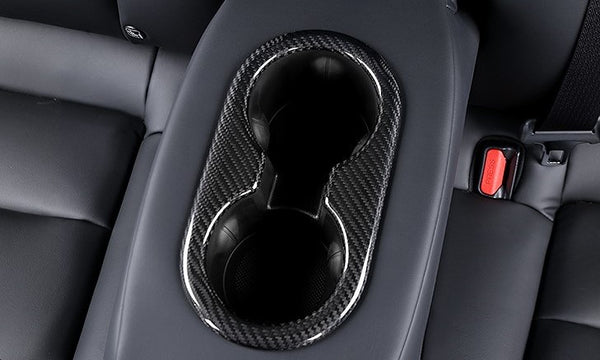 Model 3/Y CF Back Seat Cup Holder Cover