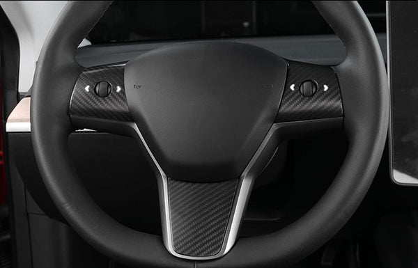 Model 3/Y CF Steering Wheel Cover (3-Pieces)